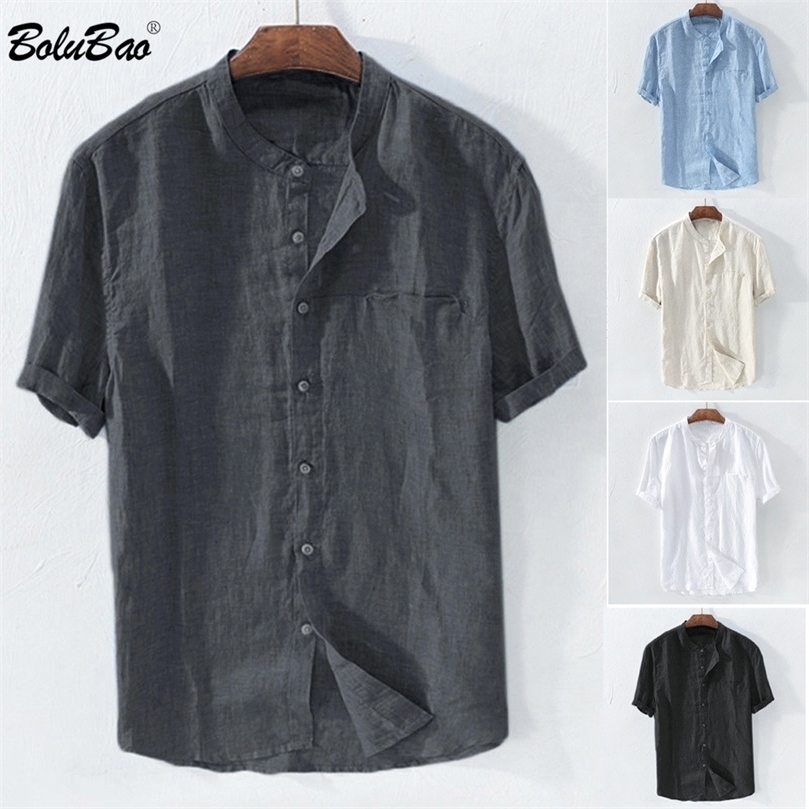 BOLUBAO Summer Mens ShortSleeved Tshirt Cotton and Linen Led Casual Mens Tshirt Breathable Tee Shirt Male 220615