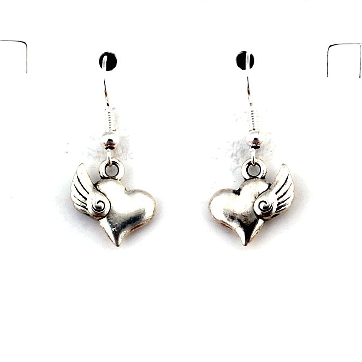 

Cute Heart Charm Chandelier Earrings Silver Fish Ear Hook For Women Girls Birthday Party Christmas Gift 13.5x31mm 24Pairs A-543e