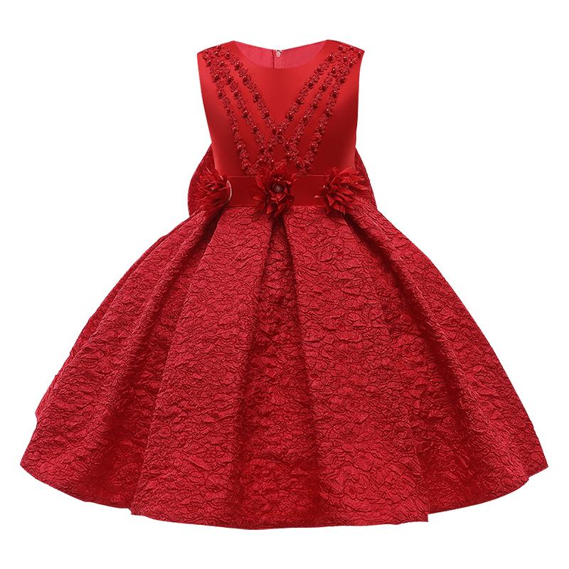 

Girl's Dresses Girl's First Birthday Communion Party Dress Girl Baby 2022 Nail Bead Embroidered Bow Princess DressGirl's, As picture