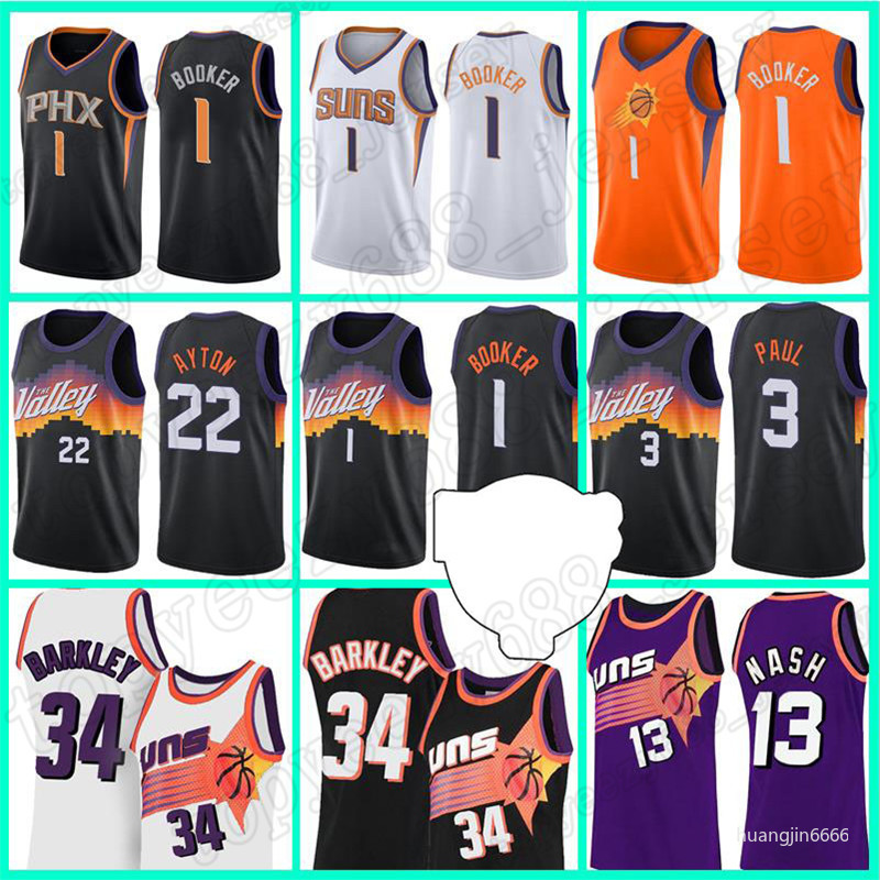 

Devin 1 Booker Chris 3 Paul Deandre 22 Ayton Jerseys Charles Retro Barkley Steve Phoenix''Suns''2021 Nash Mens Finals patch Basketball Jerseys Purple, Jersey(taiyang)
