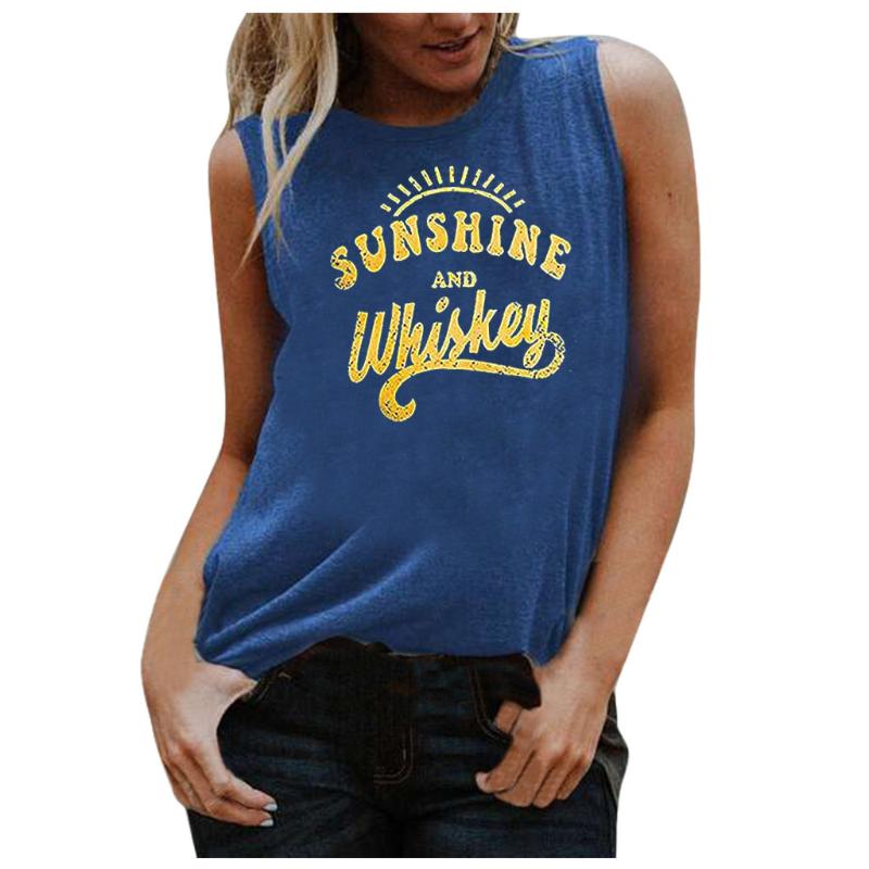 

Women' Tanks & Camis Summer Women' Vest Graphic Letter Printing O-neck Loose Top Fashion Casual Ladies Sleeveless Streetwear Tank Plus, Wh