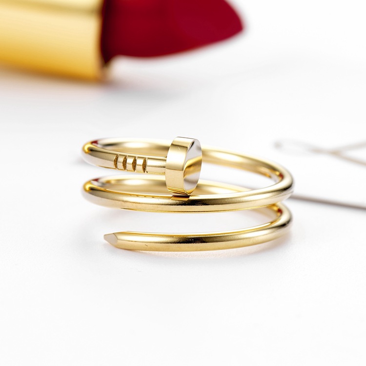 

Nail Rings Women Stainless Steel Fashion Luxury Couple Ring Zircon Jewelry Valentine Christmas Gifts for Woman Accessories Wholesale