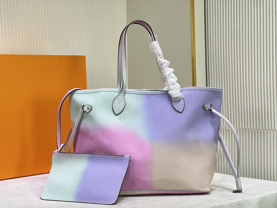 

Top Brand Classic iridescent oversized printing pattern Designer bags high quality leather oxidate TAHITIENNE women totes with Pouch shopping shoulder bag MM GM, 1 iridescent