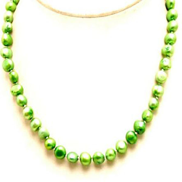 

8-9mm Green Baroque Natural Freshwater Pearl Chokers Necklace for Women 18''