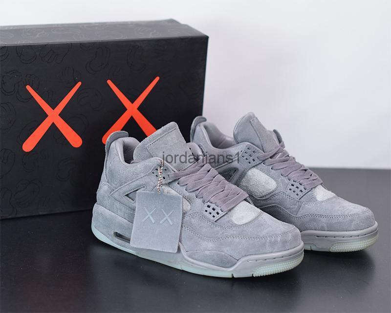 

Brand Shoes Jumpman 4 WOLF GREY Suede Basketball Outdoor Sports Sneakers Original