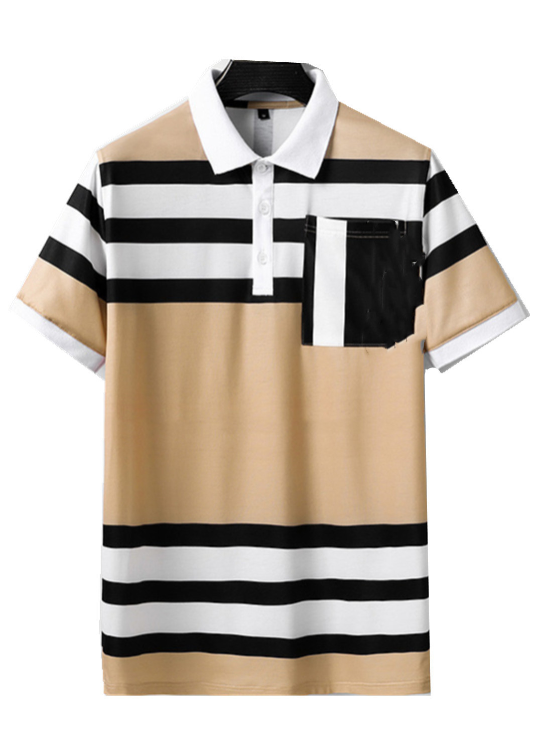 

2022Luxury Casual mens T shirt breathable polo Wear designer Short sleeve T-shirt 100% cotton high quality wholesale black and white size M-3XL#ZO46, Khaki
