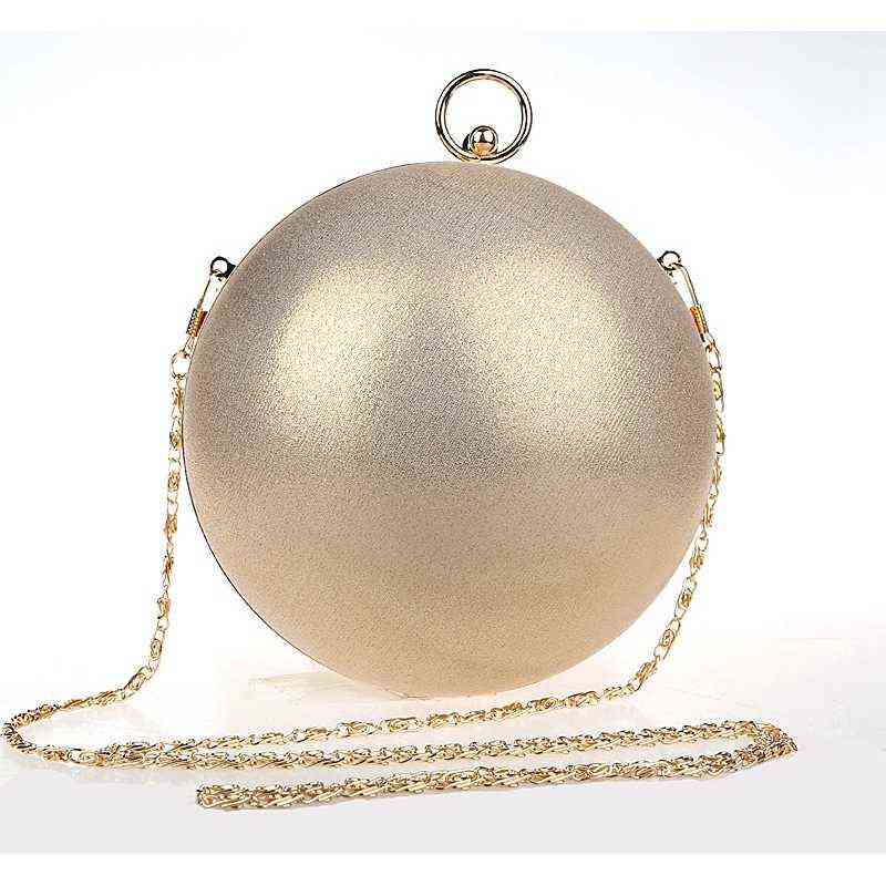 

Famous Brand Design Fashion Pearl Ball Shape Evening Bags Cute Gold Silver Paty Round Globe Handbags Shoulder Bag Woman Purse T220727, Red