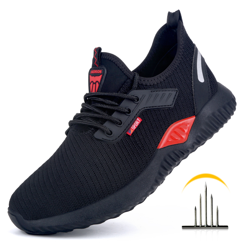 

Security Shoes Work For Men Summer Breathable Boots Working Steel Toe Anti-Smashing Construction Safety Shoes Anti-Puncture, D6001