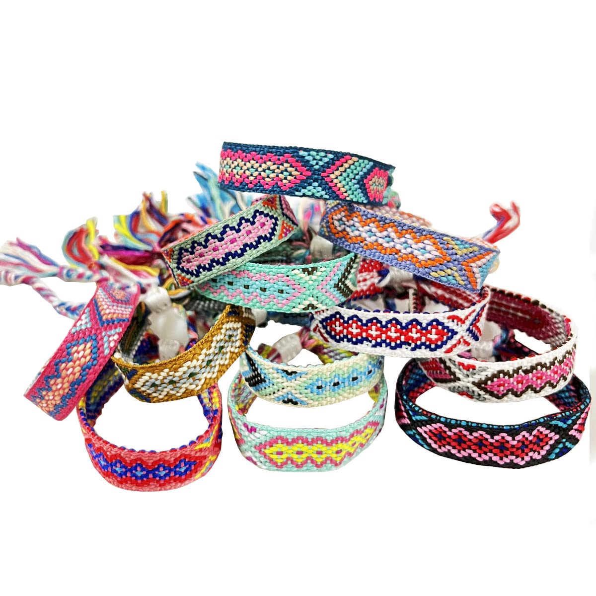 

Woven Friendship Bracelets 2022 Update Braided String Adjustable Nepal BraceletMexico Wave Anklet for Friends Kids Women Girls Kids Men Assorted Colorful amoft