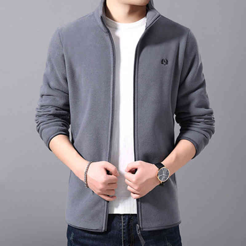 

Men's Sweater Spring and Autumn Casual Korean Version Trend Fleece Coat Men's Plush Fleece Sport Cardigan Clothes, Red