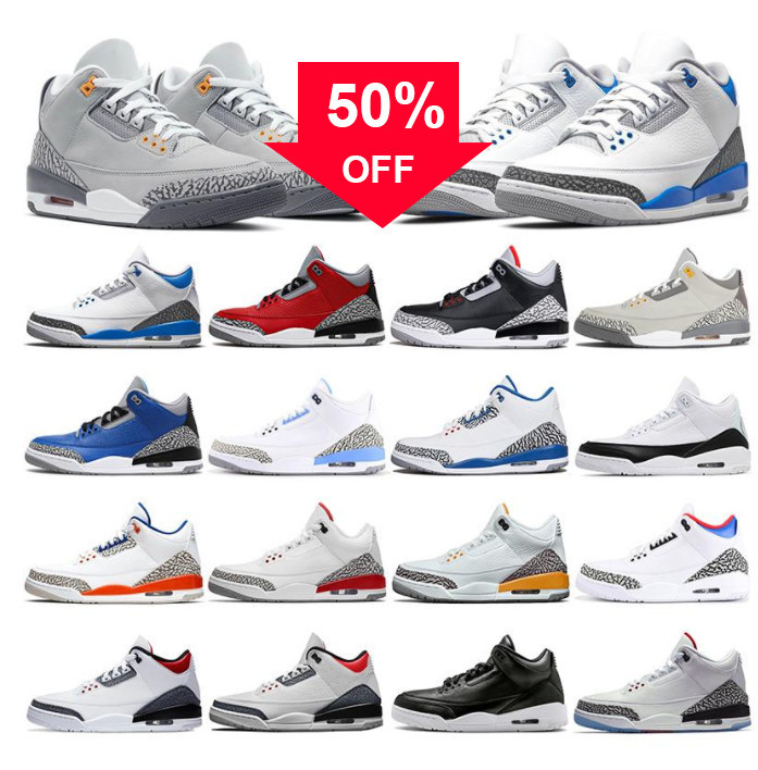 

Jumpman 3 Mens Womans Basketball Shoes 3s Sneakers Trainers Outdoor Sports Unc Jth Tinker White Cement Men And Woman Shoe