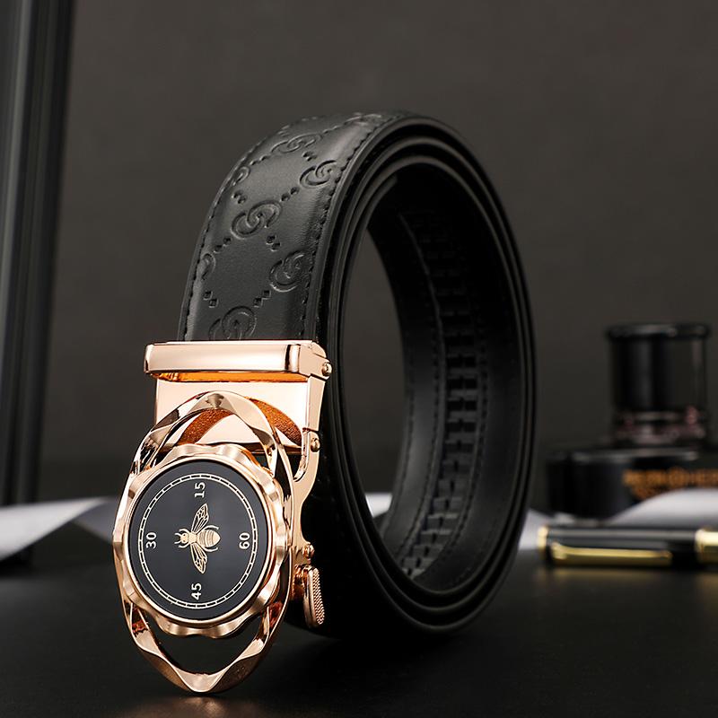 

Belts Men Belt Fashion Luxury Designer For Man Casual Jeans Leather Automatic G Buckle Business Dress ZD2176, Black