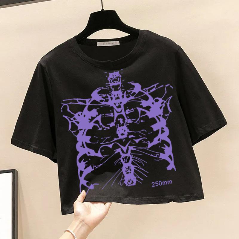 

Men' T-Shirts Skeleton Print Vintage Clothes Short Tshirt Diary Punk Shirt Crop Tops Hip Hop Summer Streetwear Size Y2k 2022Men, Black