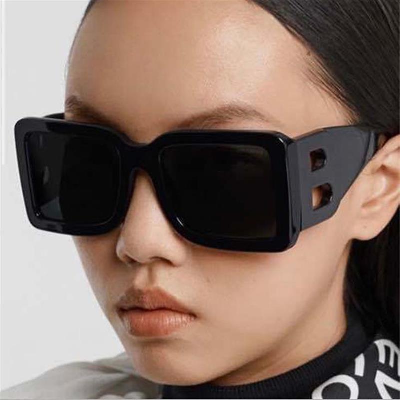 

Sunglasses Oversized Black Square 2022 Fashion Shades Womens Brand Designer Big Frame B Sun Glasses Men UV400 Oculos
