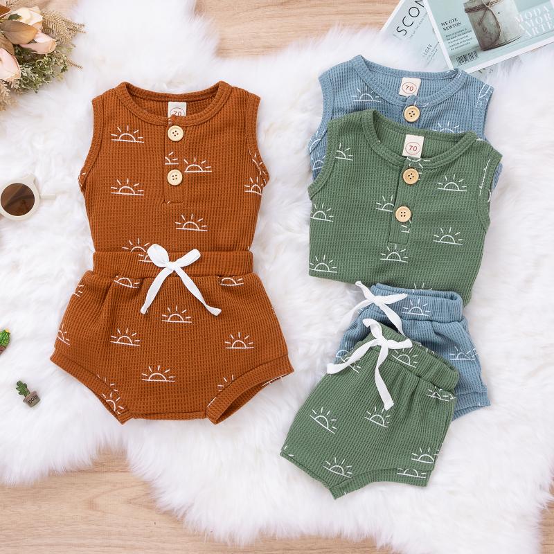 

Clothing Sets Ma&Baby 0-18M Born Infant Baby Boy Clothes Set Sun Print Sleeveless Romper Shorts Outfits Summer Toddler Costumes D35Cloth, Blue