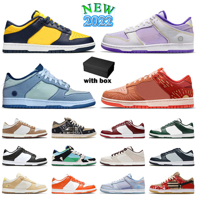 

Big Size US 12 12.5 13 Mens Womens Running Shoes Newest Union x LA Lake Argon Ice Blue Dusty Olive Court Purple Fog Grey Panda Spartan Green Sneakers Trainers With Box, Get extra packaging