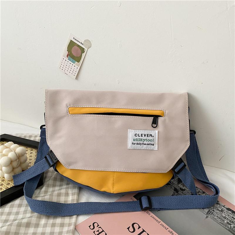 

Evening Bags Large-capacity Canvas Crossbody For Women 2022 Summer Trend Hit Color Shoulder Bag Casual Nylon Cover Type Student BagsEvening, Black