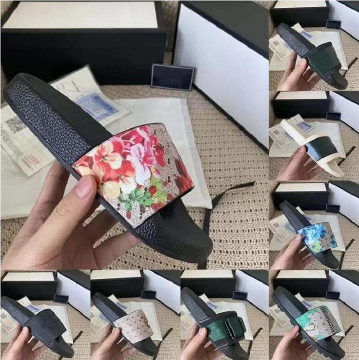

Designer Slippers Men Women Sandals Flowers Printing Stripe Slipper Blooms Strawberry Tiger Bees Green Red White Web Sneakers Summer Flat Beach Flip Flops, Color38