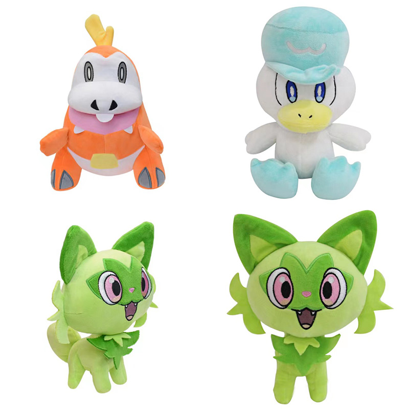 

2022 Soft Kawaii Sprigatito Plush Doll Cute Cat Crocodile Duck Plushies Wholesale, #1 25cm