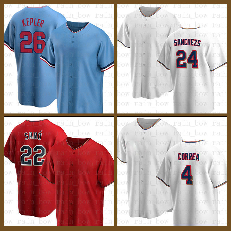 

Twins Baseball Jersey 26 Max Kepler Gary Sanchez Miguel Sano Carlos Correa Harmon Killebrew Francis Peguero Luis Arraez Sonny Gray Byron Buxton Kirby Puckett, Jersey(shuangcheng)