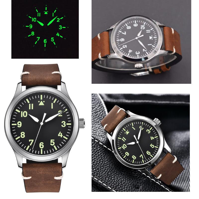 

Wristwatches Military Men Automatic Sport Design Clock Sapphire Luminous Leather Self Wind Mechanical Wrist WatchesWristwatches WrisWristwat, 2027b-sms