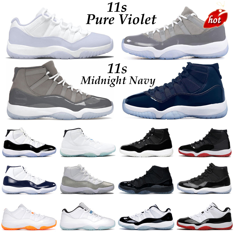 

TOP Jumpman 11 Low Basketball Shoes Men Women 11s Pure Violet Cherry Cool Grey Midnight Navy Legend Blue Bred Mens Trainers Sport Sneakers, Prom night