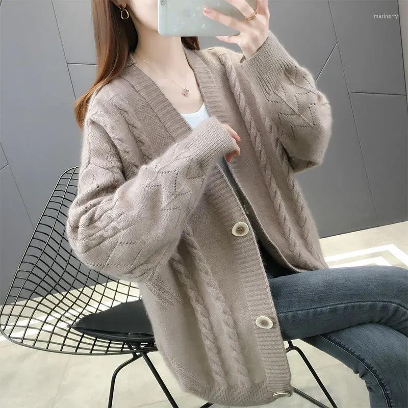 

Women's Knits & Tees Spring Autumn Knit Female Fashion Cardigan Women Loose Casual V Neck Knitted Sweater Coat Lady Solid D97Women's Mari22, Kaqise