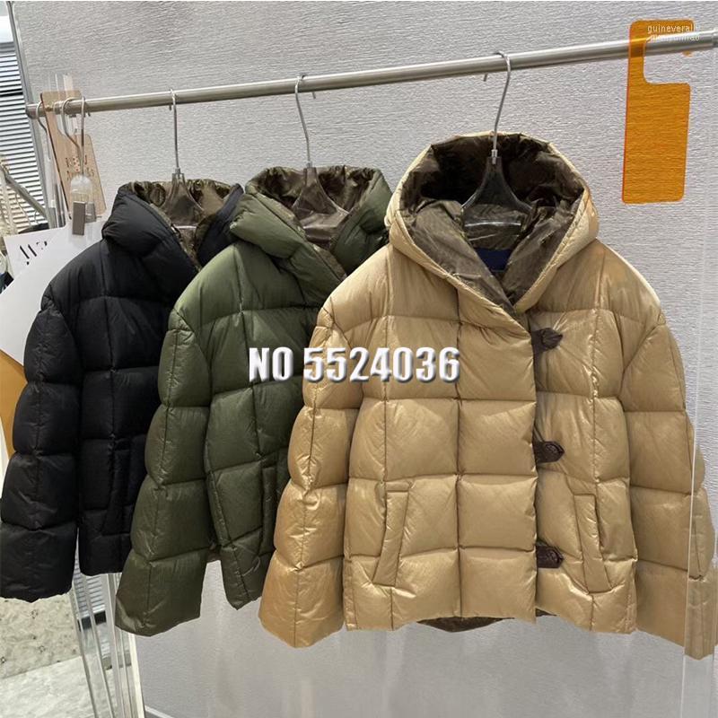 

Women' Down & Parkas Runway Designer 2022 Winter Warm Thicken Single Breasted Outerwear Soild Long-sleeved Casual Bread Jacket Guin22, Black