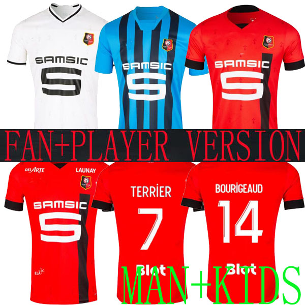 

21 22 23 Stade Rennais soccer jerseys Rennes 2022 third away SULEMANA BOURIGEAUD TERRIER DOKU LABORDE SANTAMARIA men kids kit football shirt THEATE KALIMUENDO, 202 home kids
