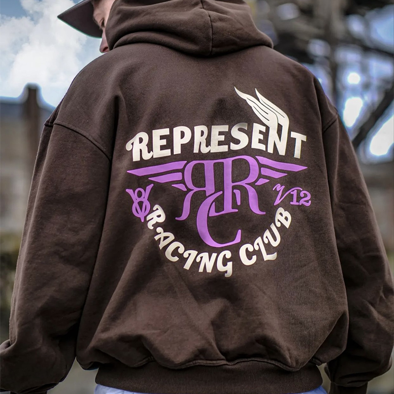 

Racing Club Hoodie Black Brown Casual Hoodies Pullovers Jumpers Men Women Hip Hop Streetwear MG220227