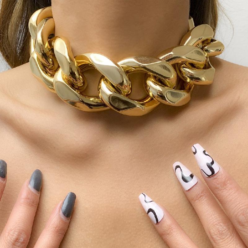 

Chokers Punk Exaggerate Big CCB Chunky Chain Choker Necklace For Women Egirl Hip Hop Thick Collar Harajuku Grunge Jewelry 2022Chokers