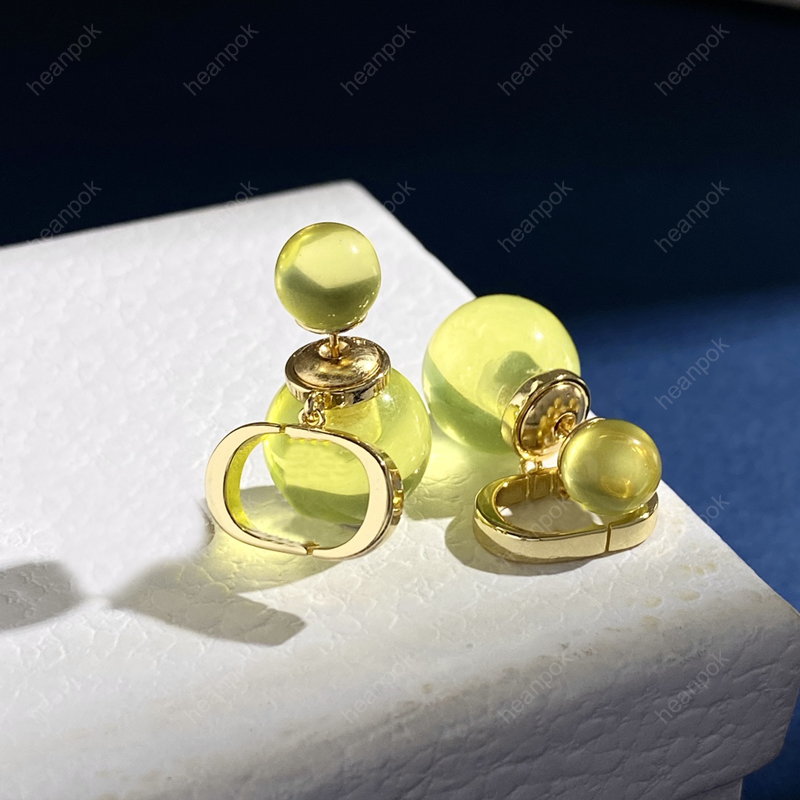 

Earrings Designer For Women Fashion Jewelry Ear Stud Earring Luxurys Transparent Jelly Studs Pink Hoops 925 Silver Boucles Heanpok 22052103R