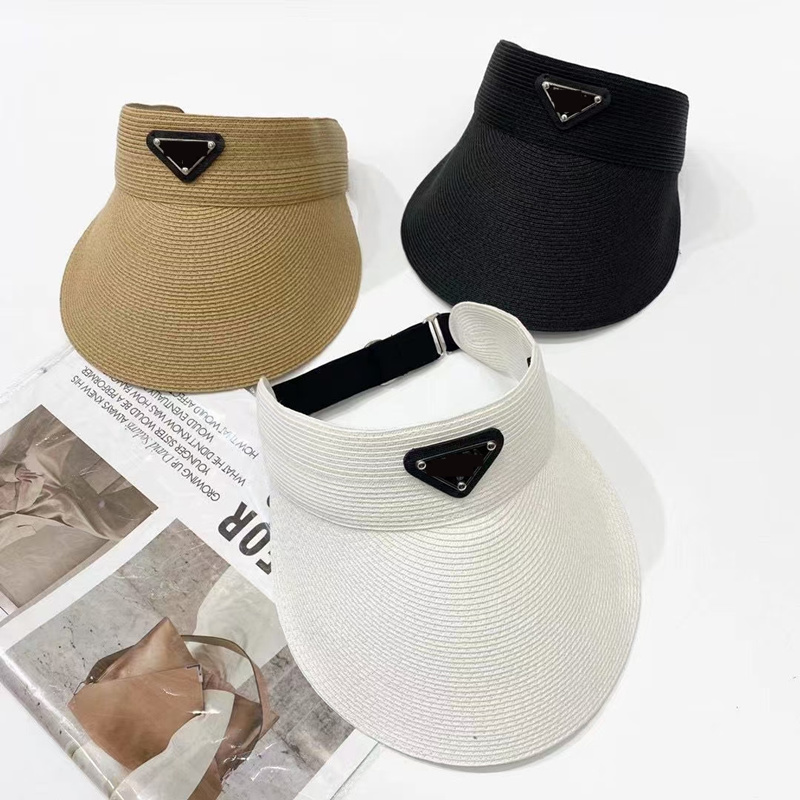 

2022 Designer empty visor Straw Hat luxury gentleman Cap top quality men women sun Hats, White