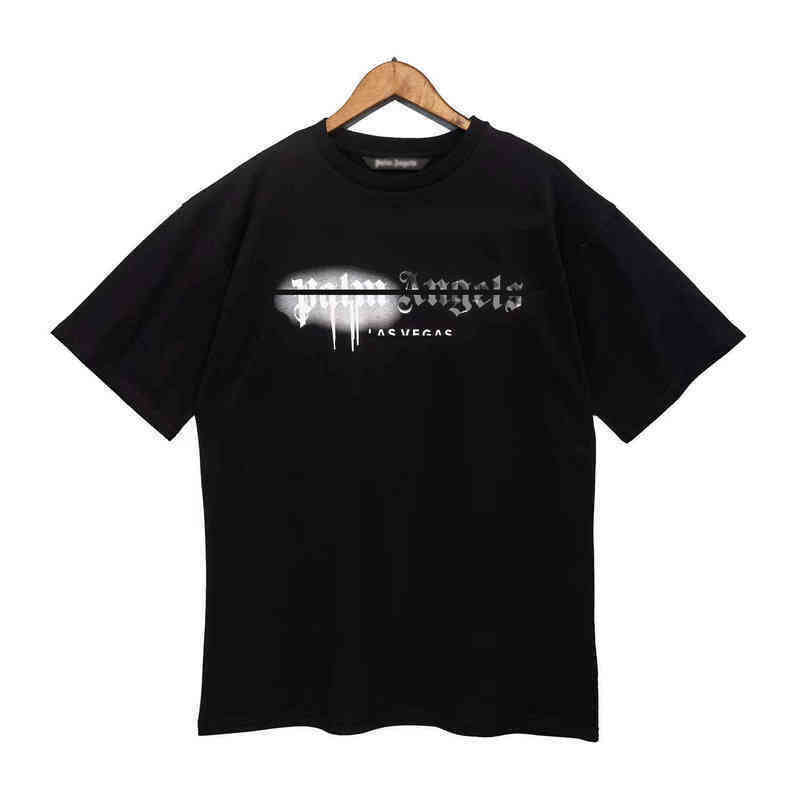 

Designer of Luxury T-shirt Palms Angels Angel t Shirt Clothing Spray Letter Short Sleeve Spring Summer Tide Men and Women Tee1