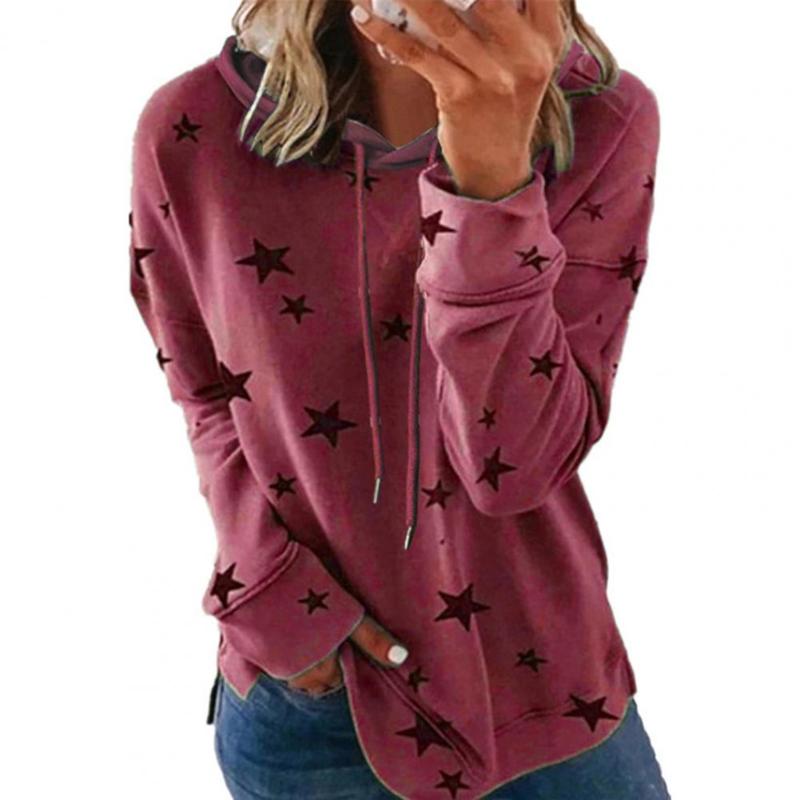 

Women' Hoodies & Sweatshirts Pullover Tops Useful Trendy Cozy Star Print Thermal Spring Top For Home Sweatshirt Women HoodieWomen, Blue