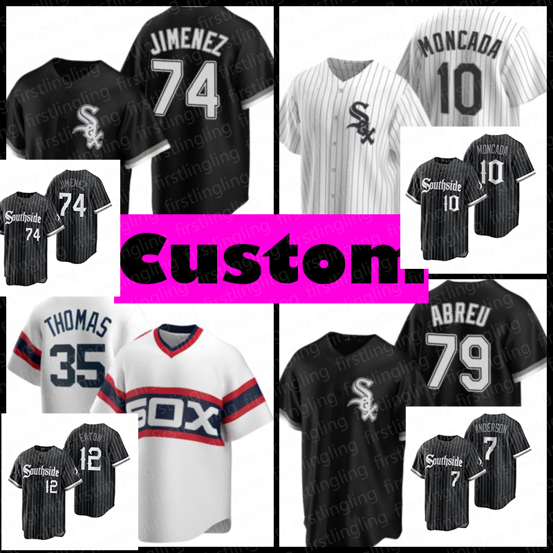 

Chicago''White Sox''baseball jersey Jose Abreu Yoan Moncada Tim Anderson Eloy Jimenez Luis Robert Andrew Vaughn Yermin Mercedes Josh Harrison Leury Garcia, Custom retro men jersey