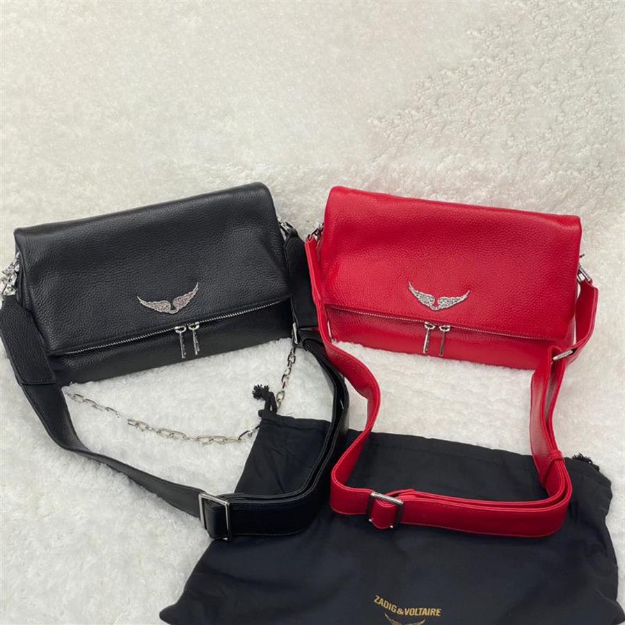 

Evening Bags Zadig Et Voltaire Bag 100% Genuine Leather Women Crossbody Diamond Wings Shoulder Fashion Shopping Chain Single Handb302Y, White shoulder bag