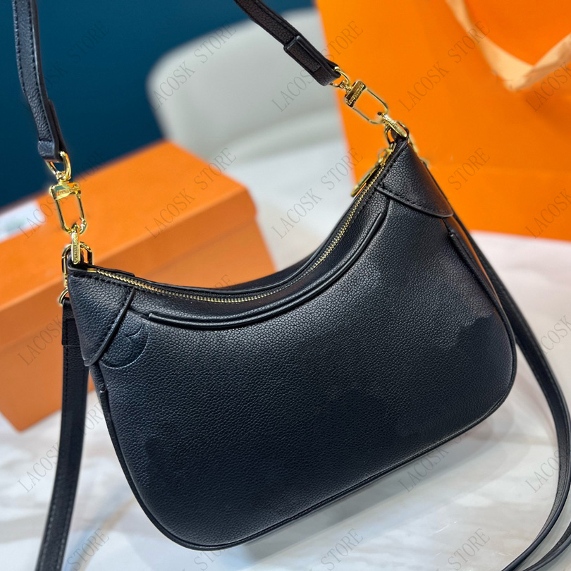 

Fashion Women Handbags Hobos Designer Cross Body with Double Shoulder Strap Classic Ladies Tote High Quality Leather with Box, Black