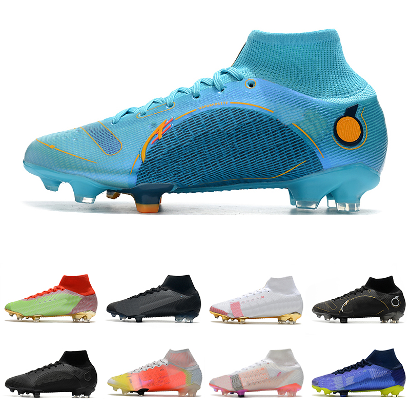 

Soccer Shoes Mercurial Superfly 8 Elite FG Mens Boys High Football Boots Cleats black size 40-45 fashion outdoor