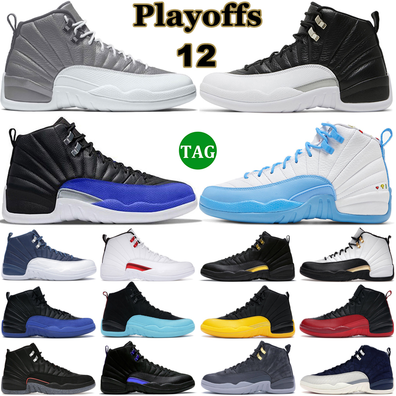 

Jumpman 12 Basketball Shoes Men 12s Playoffs Black Royalty Taxi Stealth Hyper Royal Reverse Flu Game Twist Utility Indigo Mens Trainers Outdoor Sports Sneakers