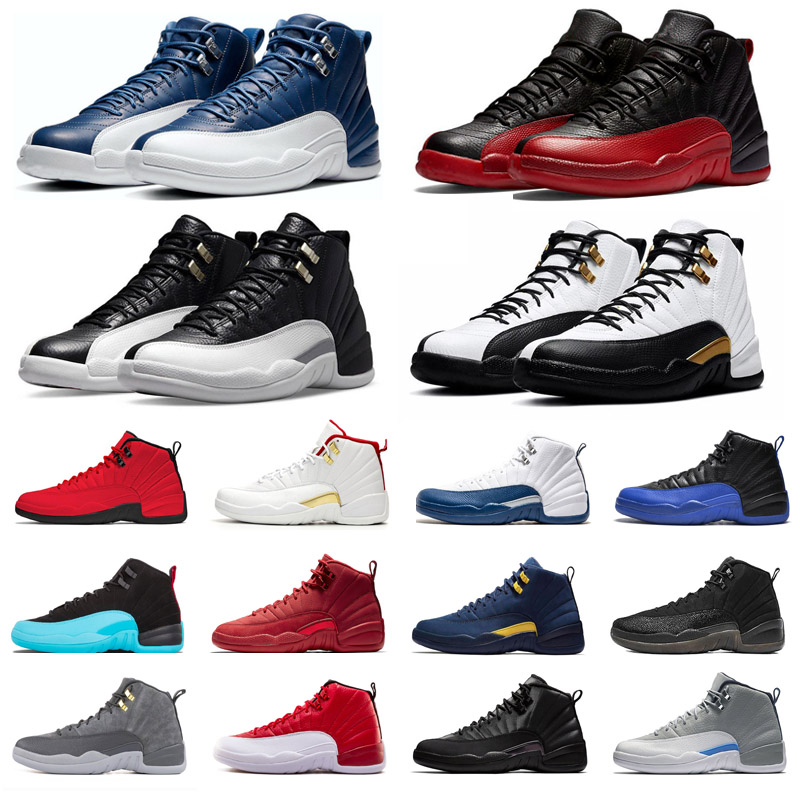 

Jumpman Men Women Basketball Shoes 12s 12 Flu Game Taxi Blue Stone Game Royal University Gold Outdoor Mens Trainers Sports Sneakers 40-47, Grey