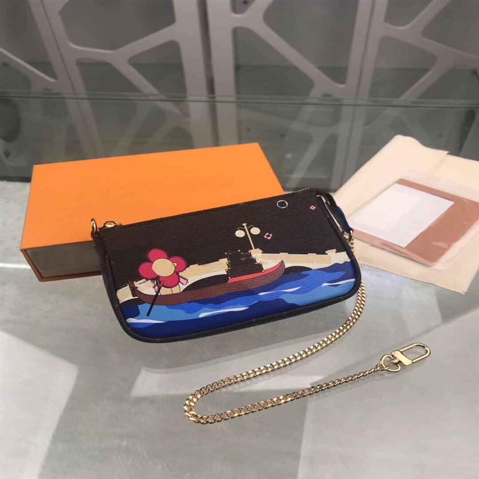 

m68489 High Quality Men's Wallet Plaid Letter Print Pattern Fashion Paris Style Designer Bag L Wallets Women's Clutch wi193l, Brown