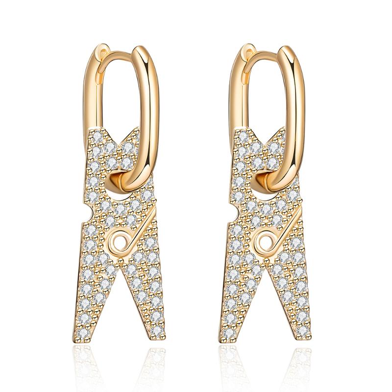 

Hoop & Huggie Geometric Square Korean Earrings Women Luxury Wedding CZ Jewelry Gold Silver Color Unusual Bride GiftHoop