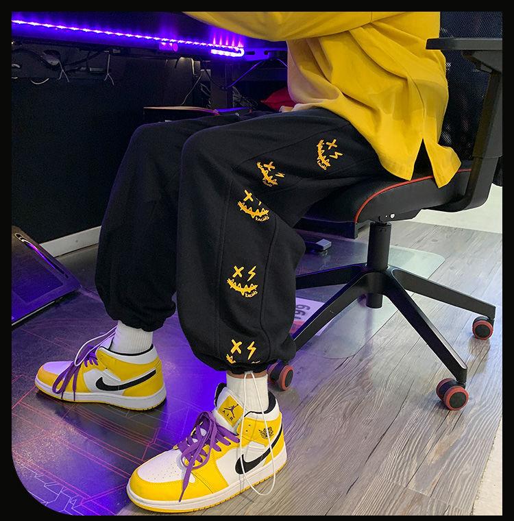 

Men's Pants Autumn Korean Fashion Anime Print Men Sweatpants Streetwear Hip Hop Cargo Joggers Harajuku Trousers Clothing, Black