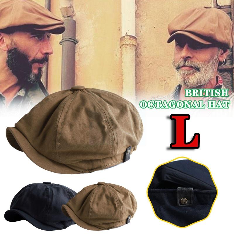 

Berets British Style Sboy Cap Men Cotton Ascot Dad Spring Brand Vintage Flat Octagonal Beckham Autumn Male Khaki M3L0Berets, Black
