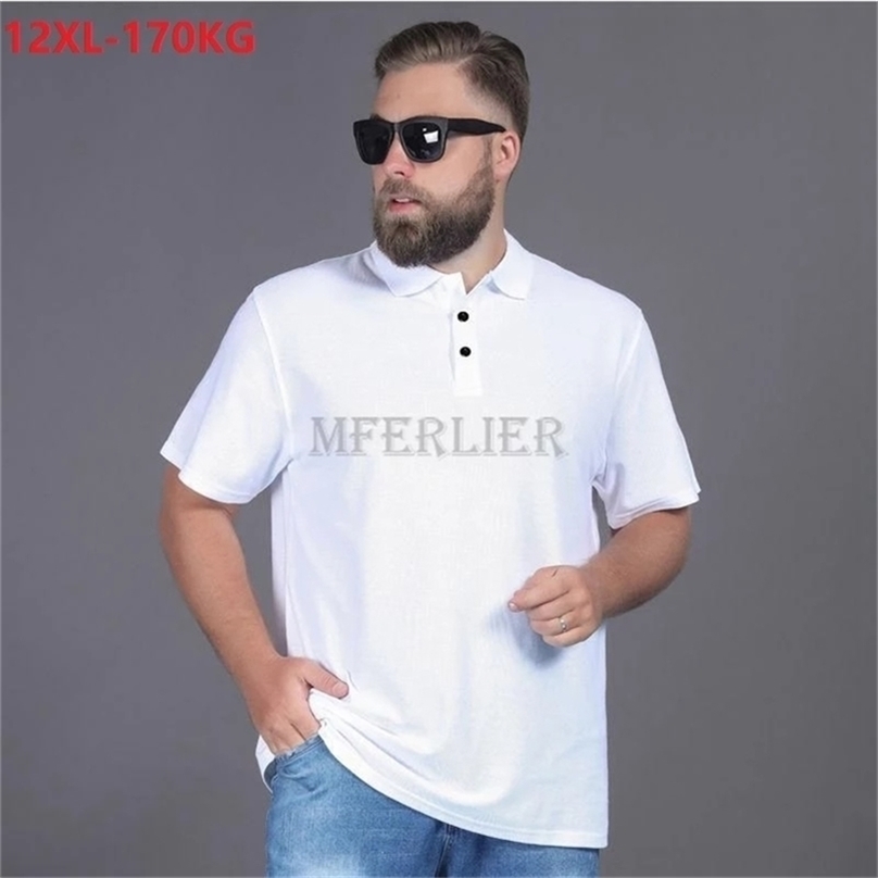 Men's Polos summer men polo Shirts short sleeve hole Breathable plus size 6XL 9X 220823