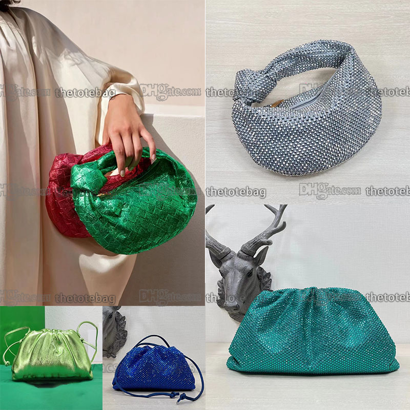 

Mini Jodie bag rhinestone-embellished satin top handle bag luxurys Designer Women clutch metallised crinkle leather Tote Lady Knotted shearling pouch purse, Customize