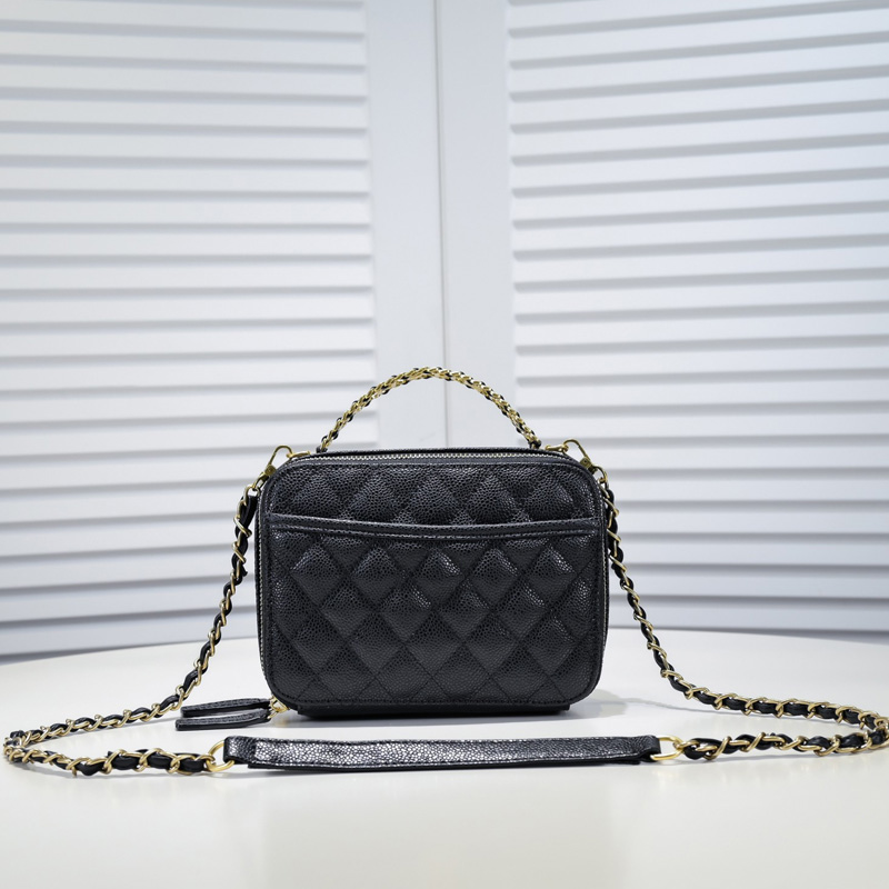 

Caviar Camera Bag Handbag Messenger Wallet Evening Bags Cross Body Purse Metal Handle Two External Zippers Chain Leather Shoulder Strap