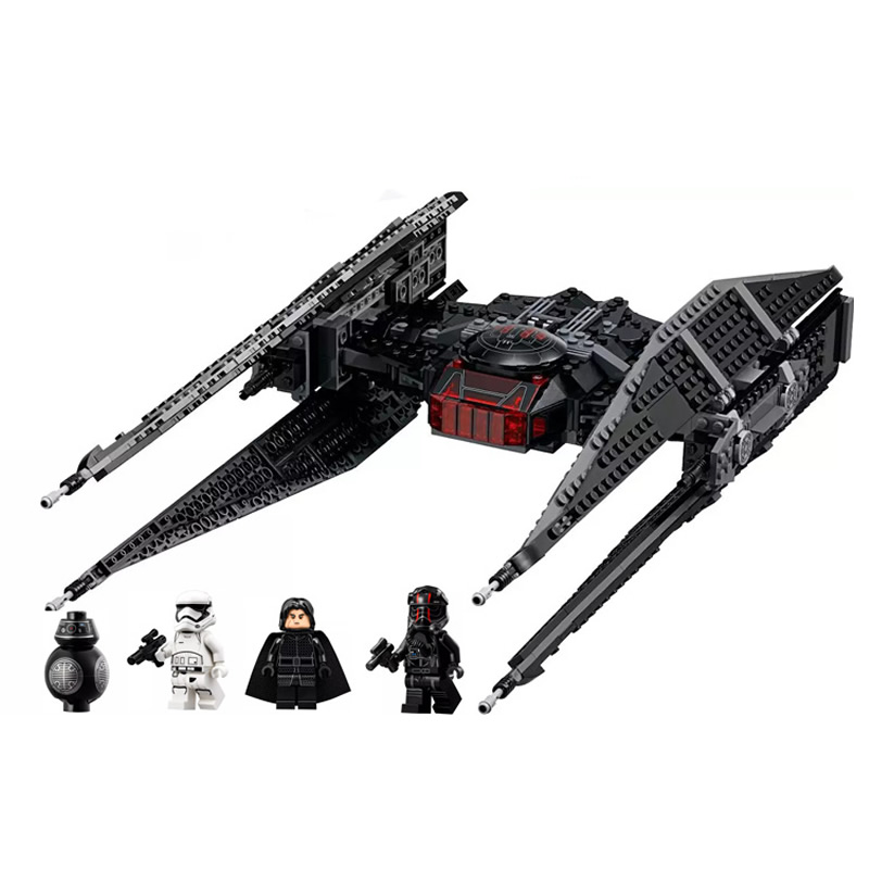 

Space Wars Building Blocks Kit Kylo Ren's TIE Fighter Playset Mini Figure Toys Chinldren's Gift 10907 648Pcs Set