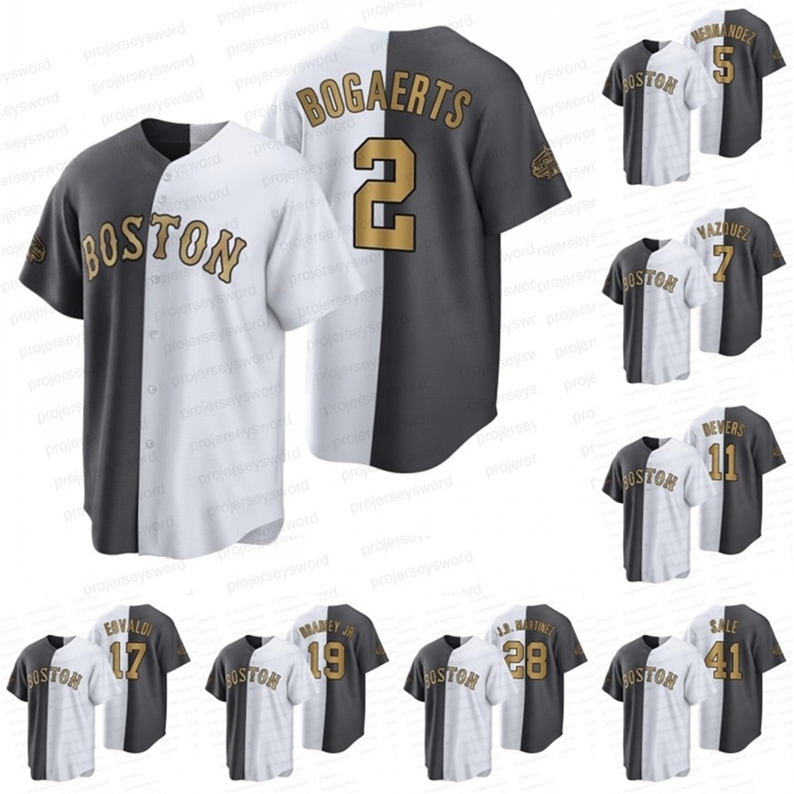 

Xfl20 2022 All-Star Game Split Jersey Xander Bogaerts Enrique Hernandez Christian Vazquez Trevor Story Rafael Devers Nathan Eovaldi Jackie Bradley, 25 kevin plawecki